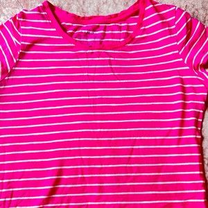 Pink and white striped shirt